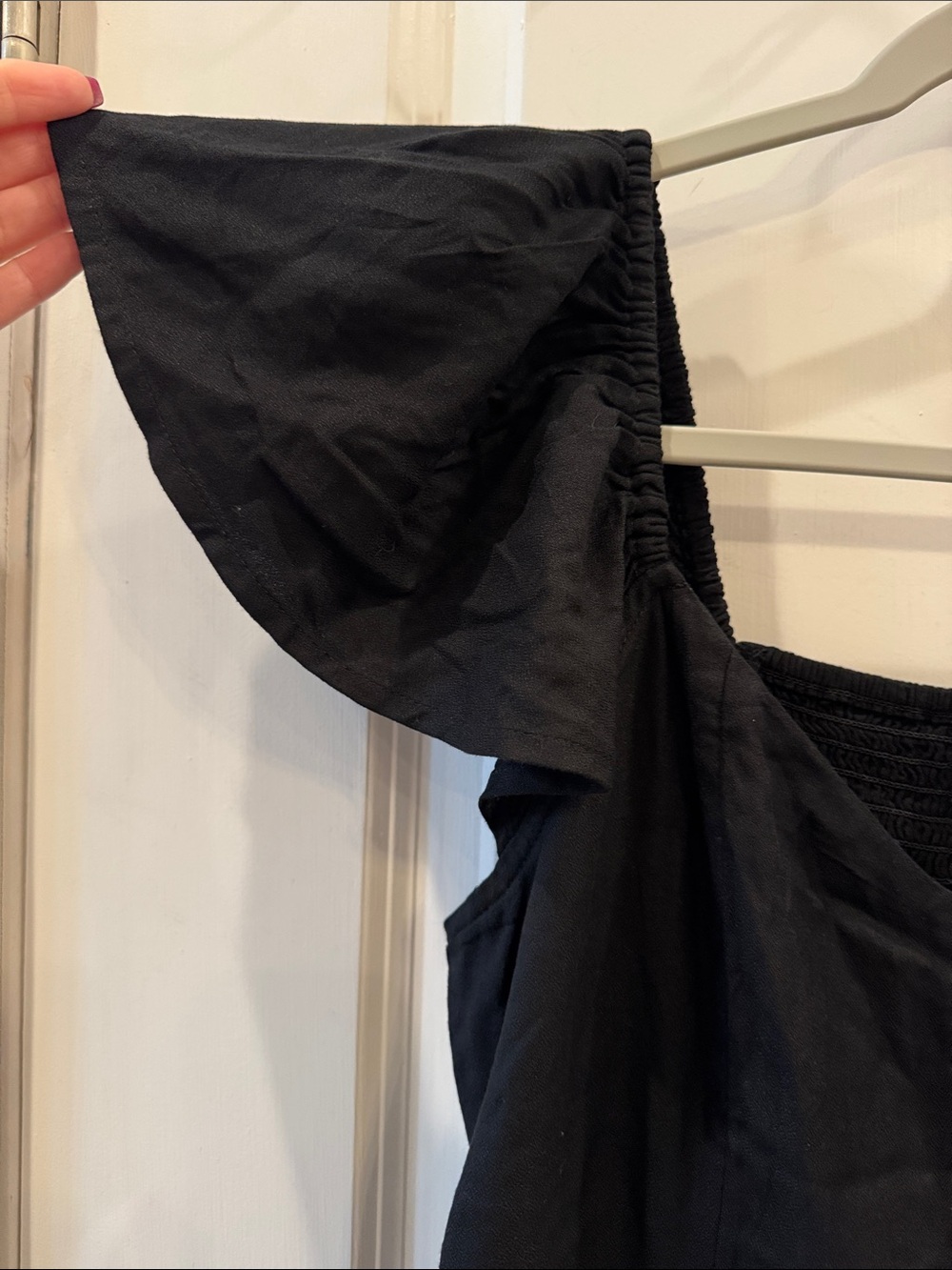 Old Navy short sleeve fit & flare midi dress in black jack color - Picture 8 of 12